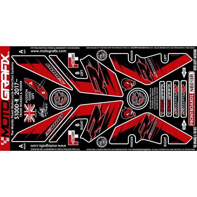 モトグラフィックス ボディパッド フロント レッド S1000R MT-NB018R｜モトメガネ 店