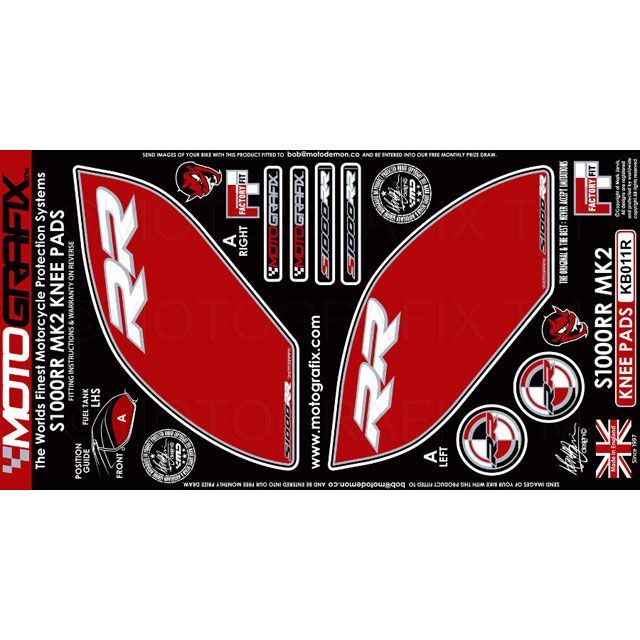 モトグラフィックス ボディパッド ニー レッド S1000RR MT-KB011R｜モトメガネ 店 12,352円