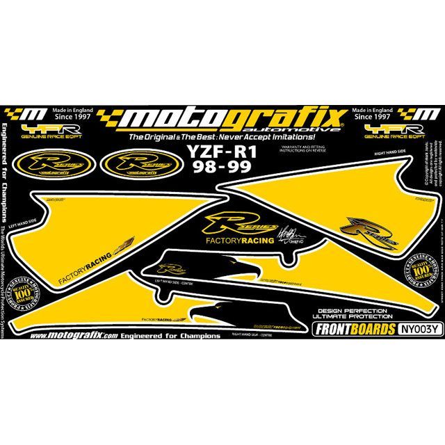 モトグラフィックス ボディパッド フロント イエロー/ブラック YZF-R1 MT-NY003Y｜モトメガネ 店