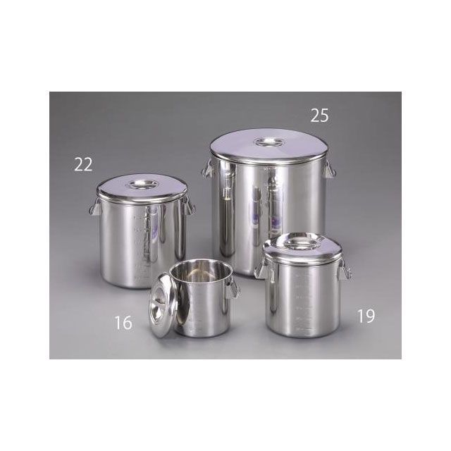 エスコ φ360/36L 取手付ポット（メモリ付/ステンレス製） EA508SG-23