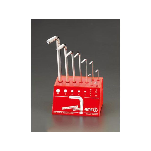 エスコ 1.5-10mm/9本組 Ball Hex キーレンチ（スタンド付） EA573GJ-90