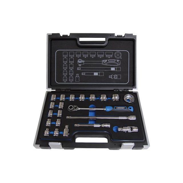 エスコ 1/2”DR 21個組 ショートソケットレンチセット EA617DC-57