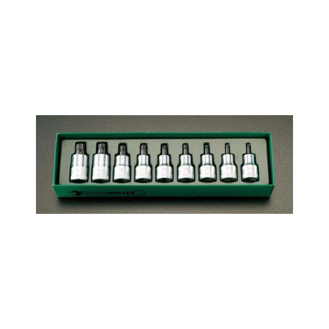 エスコ 1/2”DR/T20-T60 Torx ビットソケットセット EA617ZT