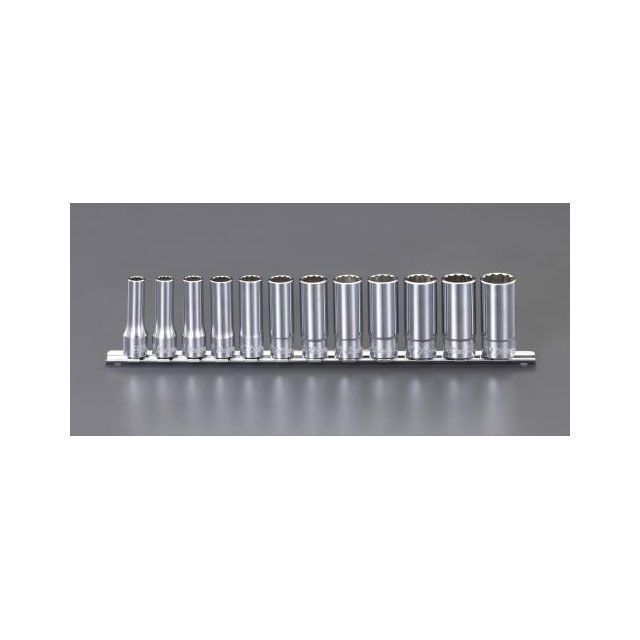 エスコ 3/8”DR/8-19mm ディープソケットセット(12ポイント) EA618BR|モトメガネ 店