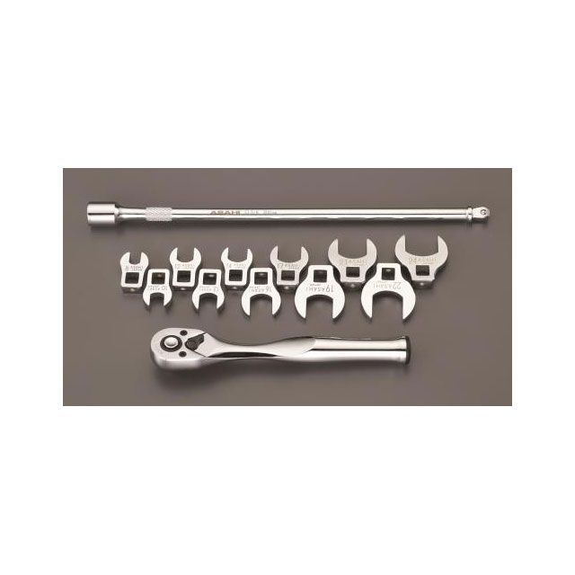 エスコ 3/8”DR/13個組 クロウフットレンチ EA618BU-100