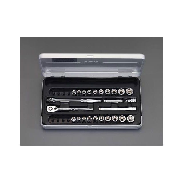 エスコ 1/4”DR ソケットレンチセット EA618NC-2|モトメガネ 店