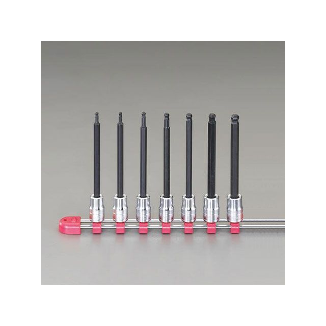 エスコ 3/8”DR/1/8”-5/16”/7個組 Ball-Hexビットソケット EA618PV-1