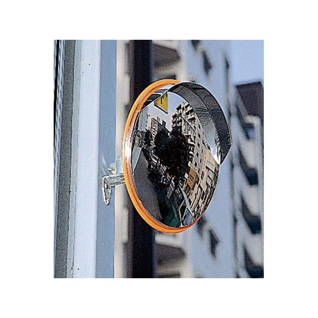 エスコ φ474mm 凸面ミラー（丸型・ステンレス製/オレンジ） EA724ZT-3｜モトメガネ 店