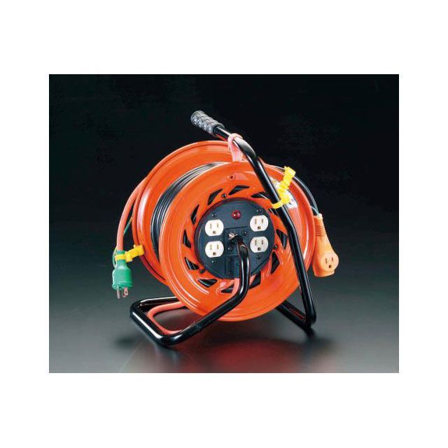 エスコ AC125V/15A/30m コンセント固定リール（元置型アース付） EA815DA-12