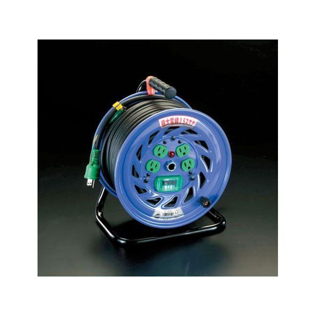 エスコ AC125V/32A/30m コードリール(極太/漏電遮断) EA815DT-2|モトメガネ 店
