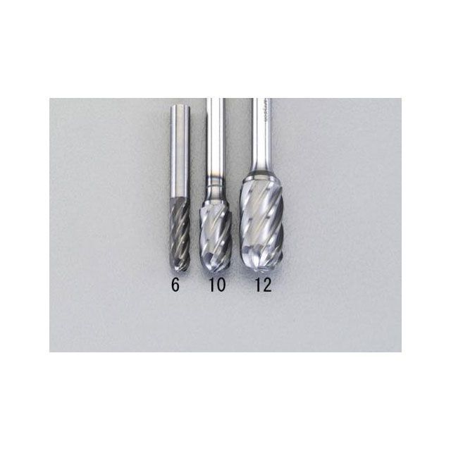 エスコ 12x25mm/6mm軸 Coated 超硬バー（アルミ用） EA819VZ-12