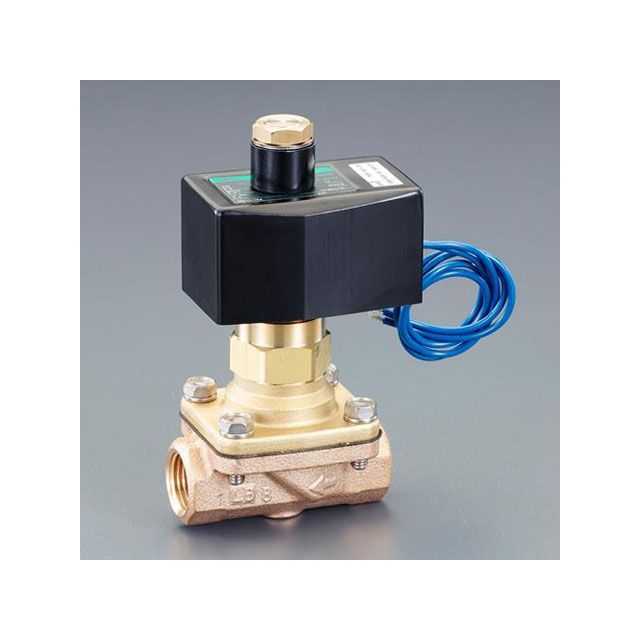 エスコ AC200V・Rc1/2” 2方向電磁弁（パイロットキック式）（オ EA153HC-42
