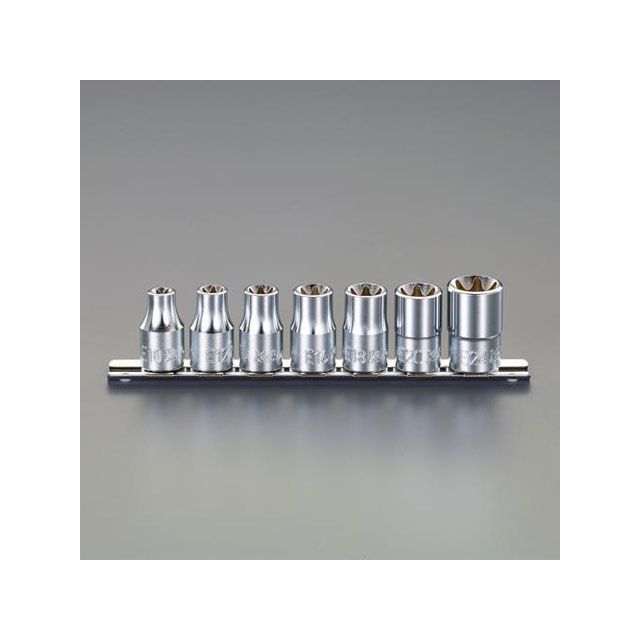 エスコ 1/2”DR/E10-E24 TORX ソケットセット（7個組） EA618CM-100