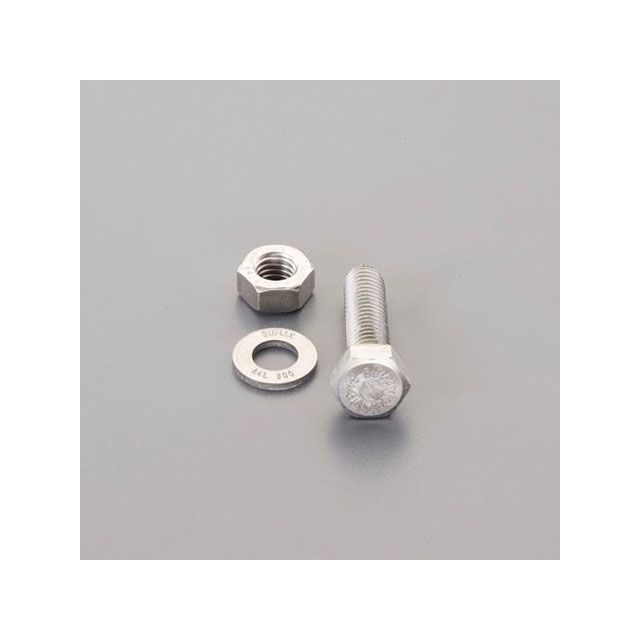 エスコ M16x 60mm強力六角ボルト（SUS/ナットワッシャ付全ネジ） EA949DX-1608