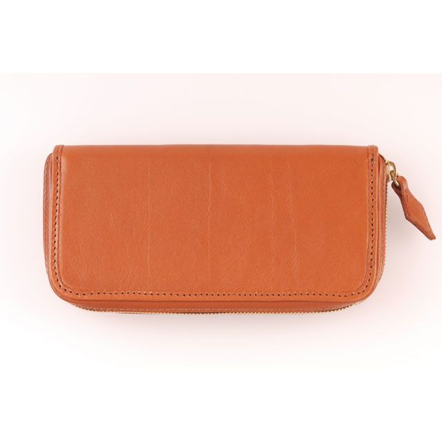SHM LEATHER WALLET ロング プレーン(オールドゴールド) ASH013-2