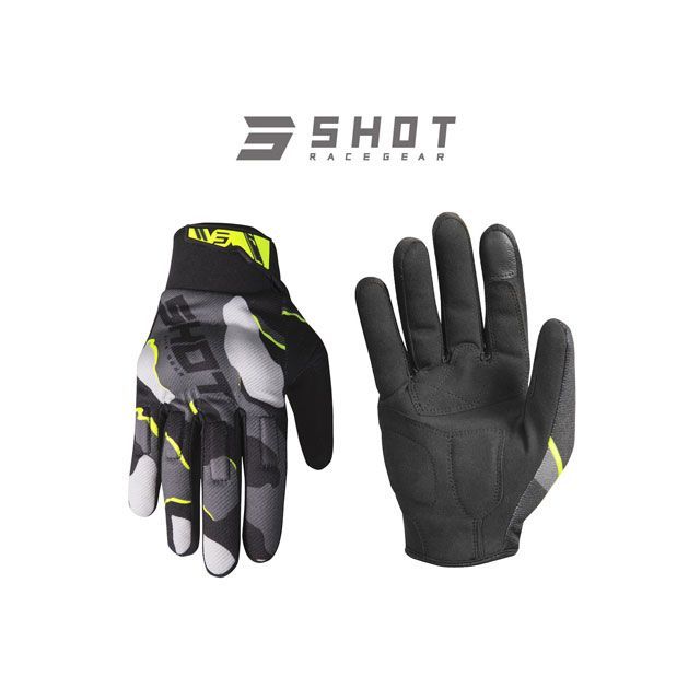SHOT RACE GEAR プロテクショングローブ（カモネオンイエロー） サイズ XL A0A-13H1-A01-11