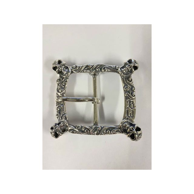Bill Wall Leather SQUARE WAVE W/4 GL SKULLS BELT BUCKLE BB115