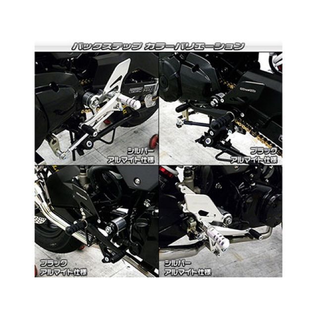 ウイルズウィン 3型 グロム（MSX125）用 バックステップ シルバーアルマイト仕様 3型 グロム（MSX125） ステップバー ロングタイプ