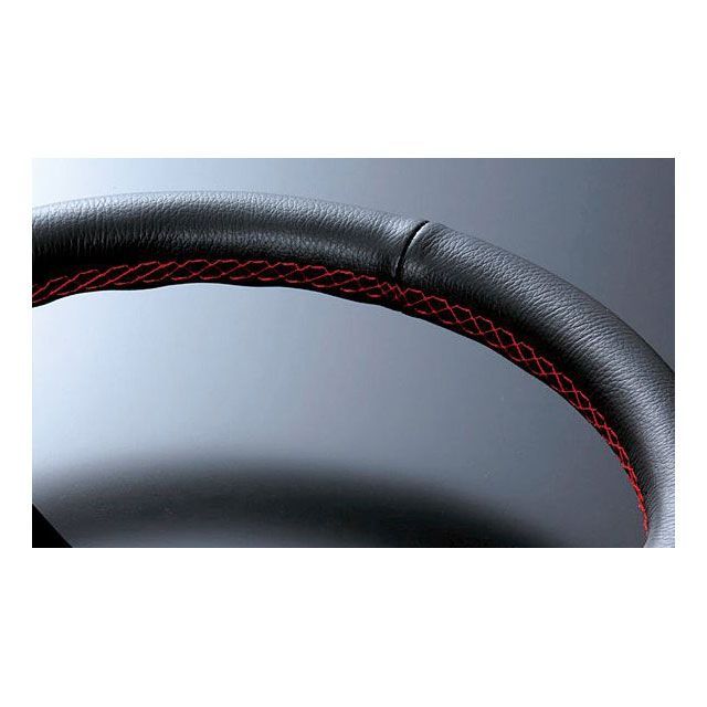 D1 SPEC FLAT-C(フラットC) ステアリング 33パイ ブラックレザー/レッドステッチ DSC-FC33RE|モトメガネ 店