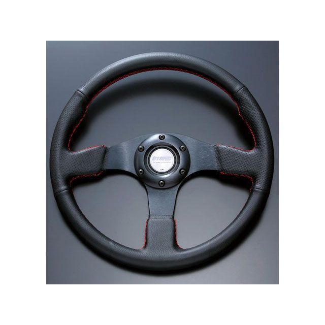 D1 SPEC FLAT—R(フラットR) ステアリング 33パイ ブラックレザー/レッドステッチ DSC-FC330RE|モトメガネ 店