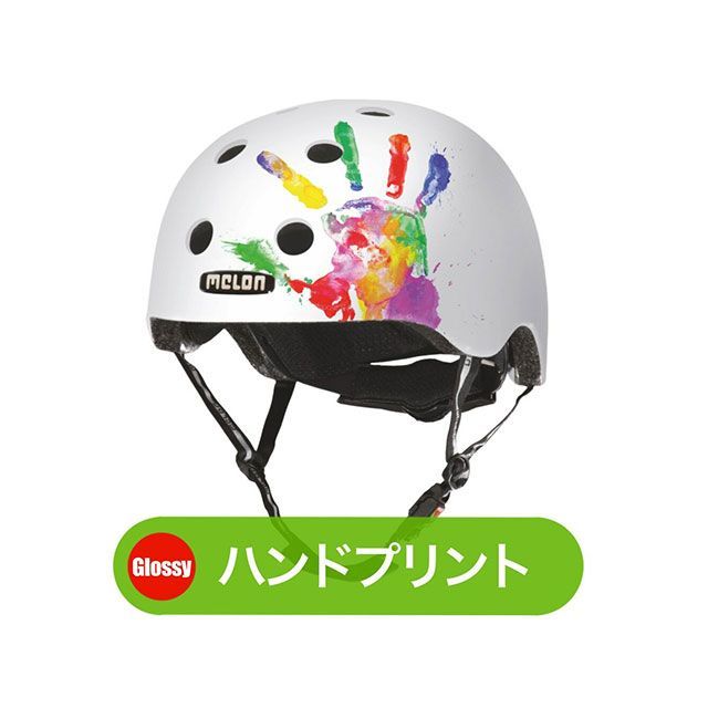 Melonhelmets（自転車） ハンドプリント（ツヤ無し） サイズ XL-XXL MUA.P034M.XL｜モトメガネ 店