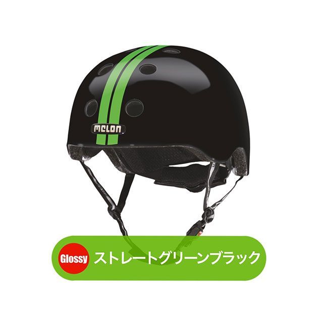 Melonhelmets（自転車） ストレートグリーンブラック サイズ XXS-S MUA.S009G.XS