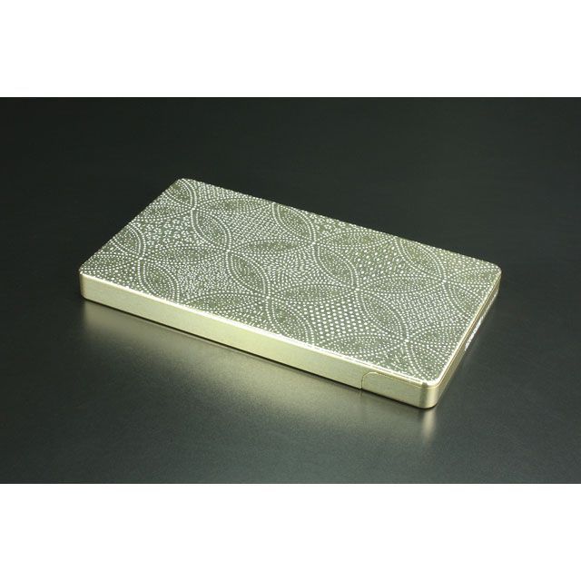 GILD design(mobile item) OKOSHI-KATAGAMI ジュラルミン削り出し名刺入れ 「七宝寄小紋」シャンパンゴールド 49064