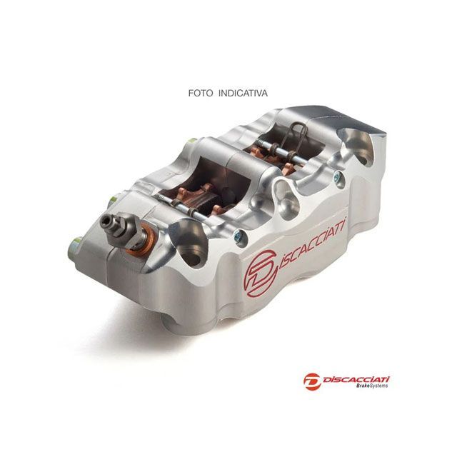 Discacciati 108mm CNCラジアルキャリパ 2枚パッド・4ピストン 左（シルバー） 汎用 FDRT108P2SS