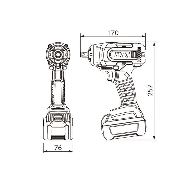 KTC 電動工具 ホイールナット専用 JTAE473A コードレストルクリミット