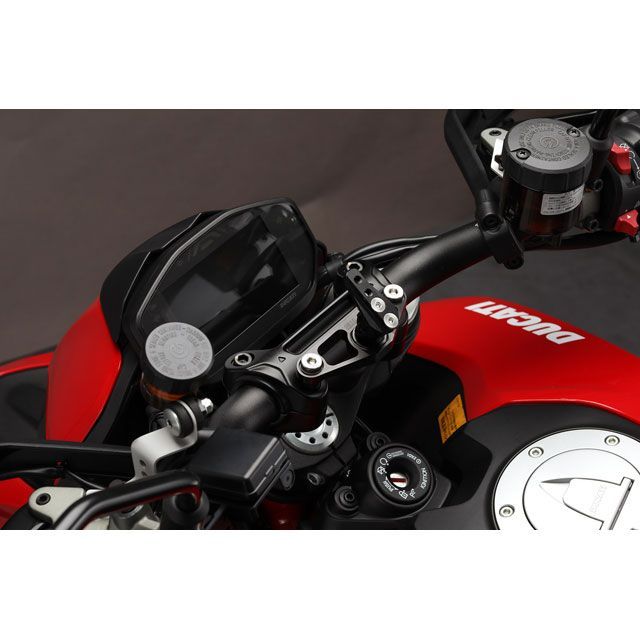 アエラ ナビステー スマホ対応 取付穴間77～81mm可変 Daytona社製クレードル専用（ブラック） ハイパーモタード950 AE-77024-SH2 BK