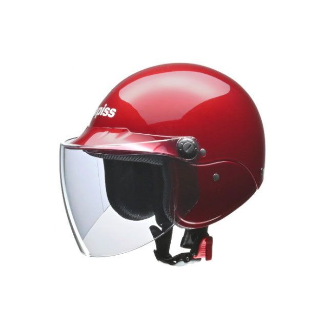 【メーカー直送】LEAD apiss AP-603 セミジェットヘルメット カラー：キャンディレッド ・049008513 リード工業 ジェットヘルメット バイク画像