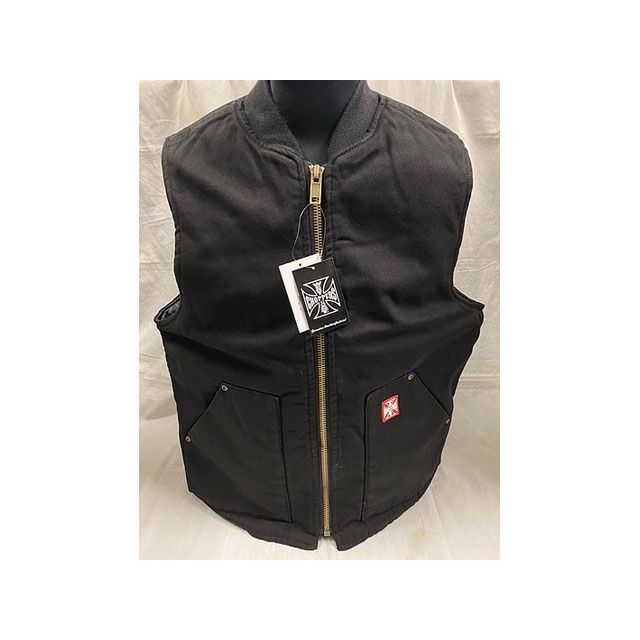ウエストコーストチョッパーズ キャンバスワークベスト（ブラック） サイズ L P946717-1｜モトメガネ 店
