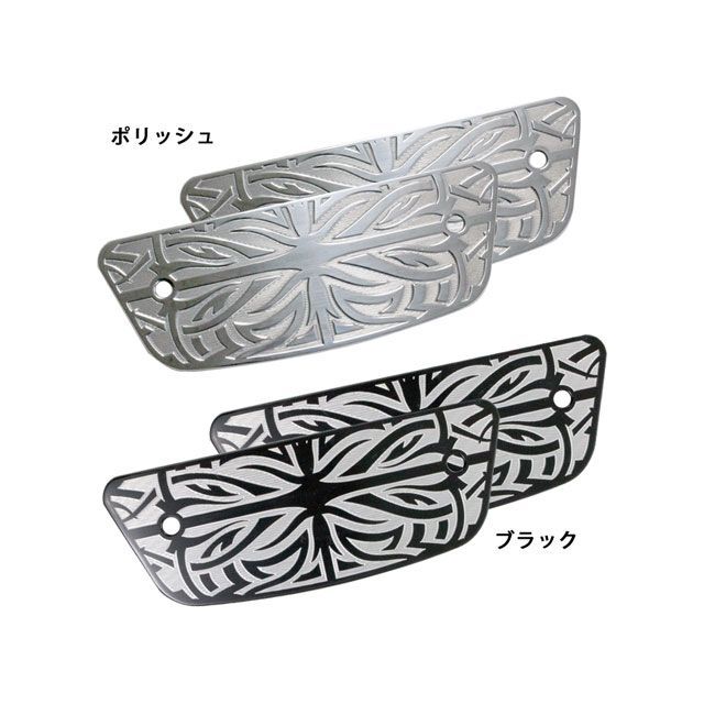 トライジャ ▲ パッセンジャーフットボード プレート Type02（ブラック） ハーレー TJ096529