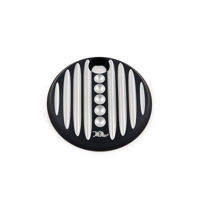 ケンズファクトリー Gas Cap Cover Black＆Machine Cut08upFL FLHX FLTRX 12-031