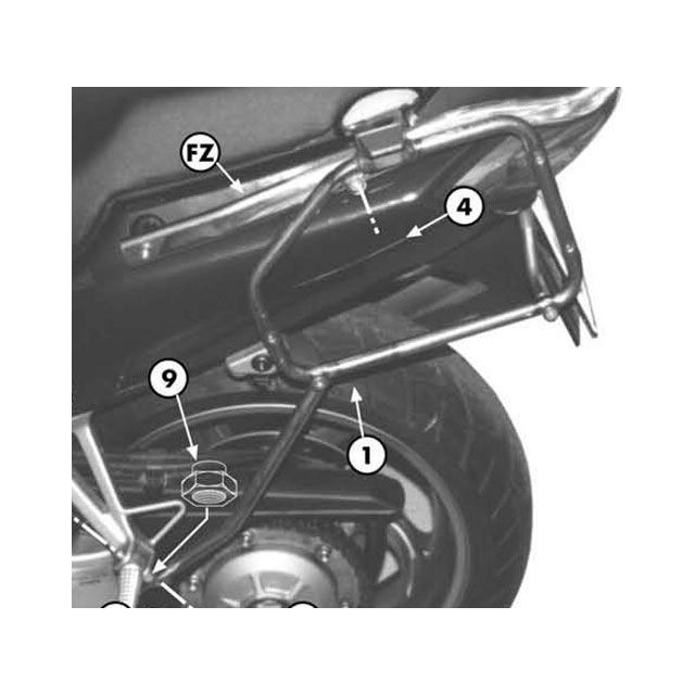 ジビ VFR 800(98-01) チューブ状サイドケース ホルダー(ブラック) VFR 800 givi_PL257|モトメガネ 店