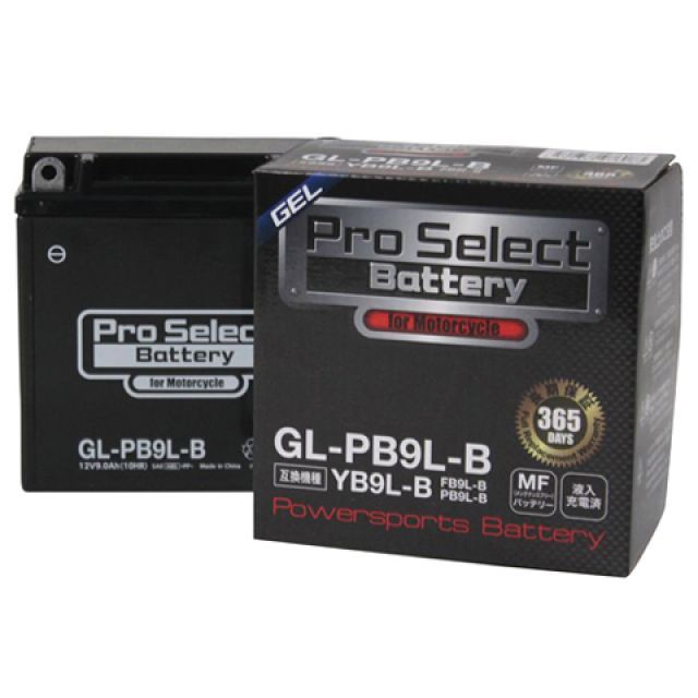 【メーカー直送】プロセレクトバッテリー GL-PB9L-B（YB9L-B 互換）（液入） 汎用 PSB126