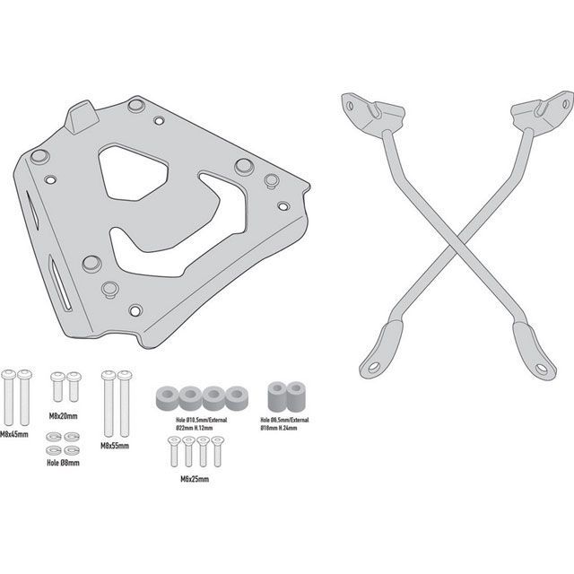ジビ SRA5137 BMW F 900 R， F 900 XR Aluminum Rear Rack specific for Monokey top case F 900 R F 900 XR givi_SRA5137｜モトメガネ 店