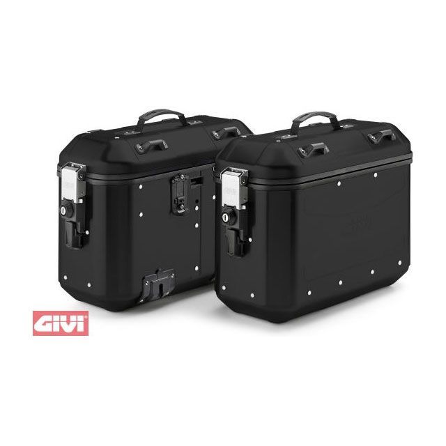 ジビ Trekker 36 Dolomiti aluminum case set Monokey black， 36 L volume givi_DLMK36BPACK2｜モトメガネ 店