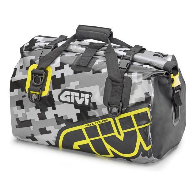 ジビ Waterproof 40 Liters Bag Easy-T EA115CM， HxLxW 50x54x27cm， color Camouflage Grey / Yellow givi_EA115CM｜モトメガネ 店
