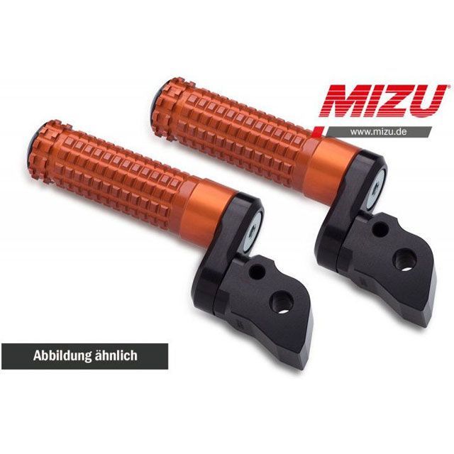 ミズ アジャスタブル レーシング パッセンジャーフットペグ ABE認可品 ブラック/オレンジ ｜ 409SO2220011 mizu_409SO2220011