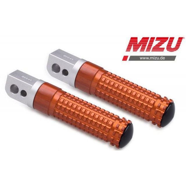 ミズ レーシング パッセンジャーフットペグ ABE認可品 シルバー/オレンジ ｜ 409TO1120018 Monster 1100 Monster S4R mizu_409TO1120018