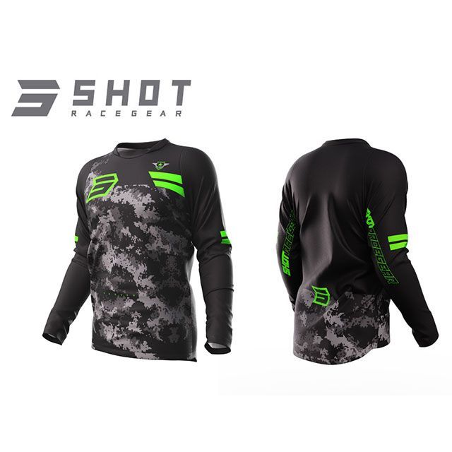 SHOT RACE GEAR ジャージ ARMY（グリーン） サイズ L A08-12C2-B02-10