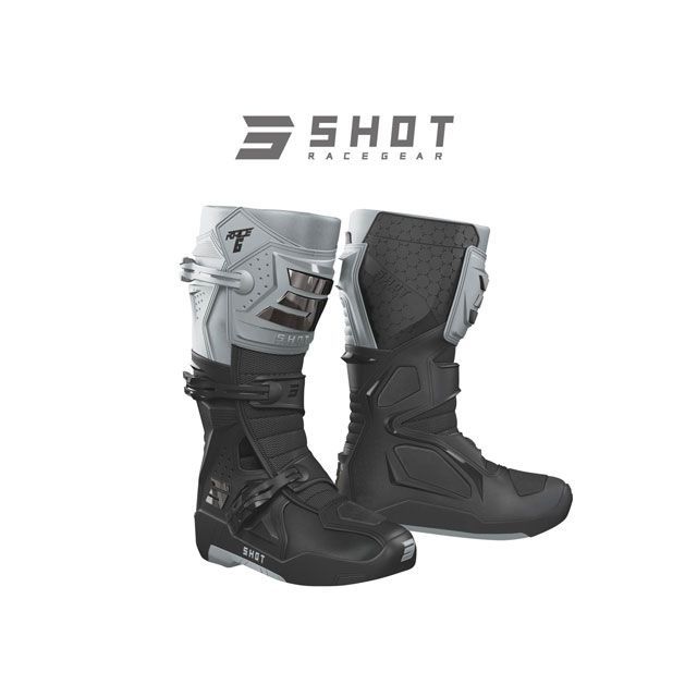 SHOT RACE GEAR ブーツ RACE 6（ブラック/グレー クローム） サイズ 42 A09-24B1-A06-42