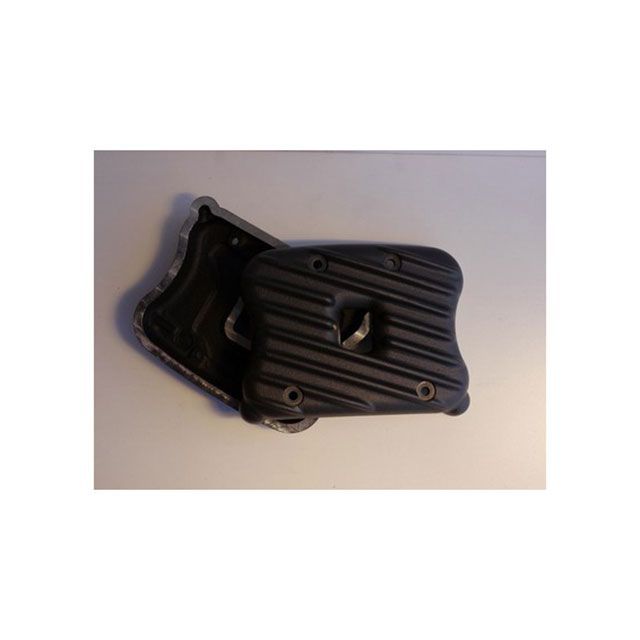 部品屋K&W EMD製 1989-2003 スポーツスター エボ用 Ribsters ロッカーボックスカバー（ブラック） スポーツスター RCXL-R-B