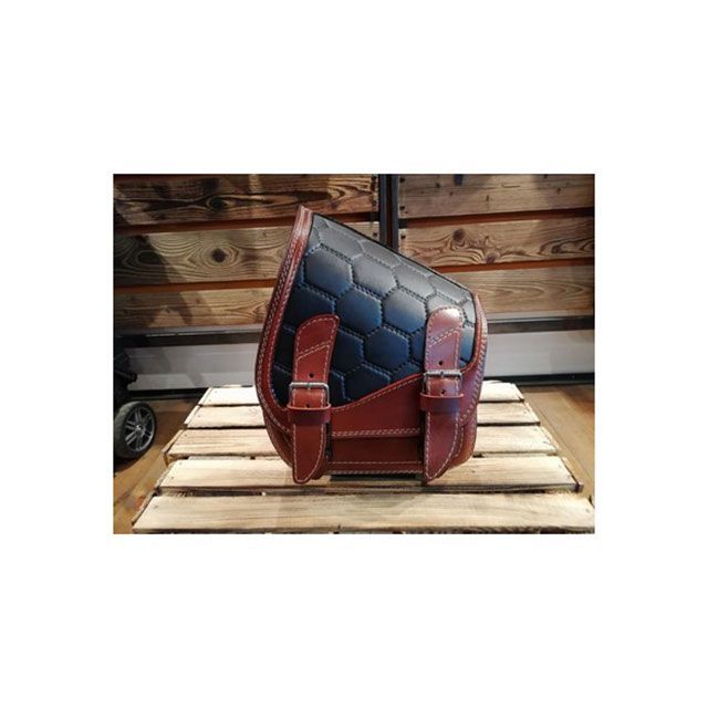 部品屋K&W Lucky Custom Leather製 サドルバッグ タイプ1（ブラウン×ブラック） SB01-6