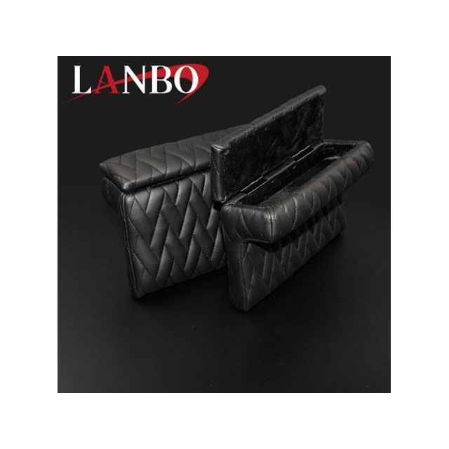 LANBO アームレスト Type LUXE 200ハイエース（ブラック×ブラックステッチ） LUXE-AR-BK