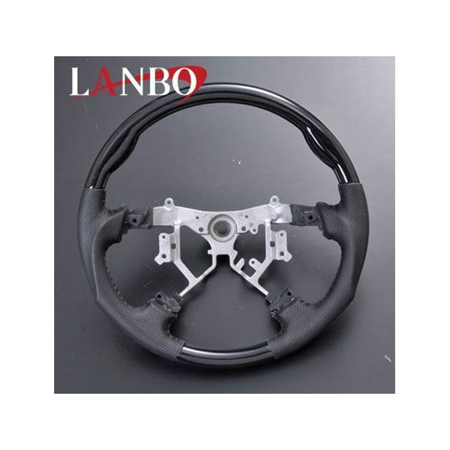 LANBO ステアリング ガングリップ 200ハイエース 3型（黒木目） LST116