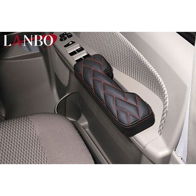 LANBO ドアアームレスト Type LUXE エブリイ DA17（ブラックレザー/レッドステッチ） LUXE-DAR-DA17RE 7,898円