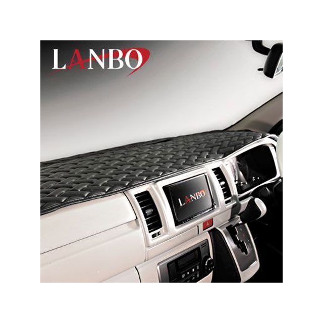 LANBO レザーダッシュマットTypeLUXE ハイエースナロー（ブラック&times;ブラック&times;ブラックステッチ） 仕様 オートライトセンサー有 LANBO-LUXE H200-DM003｜モトメガネ 店