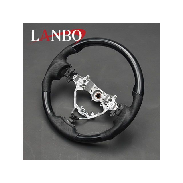 LANBO デザインステアリング ガングリップ 80ノア/VOXY/エスクァイア（黒木目） LS173｜モトメガネ 店